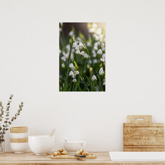 Poster Été Fleurs blanches de neige (Cuisine)