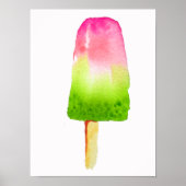 Poster Été framboise rose popsicle (Devant)