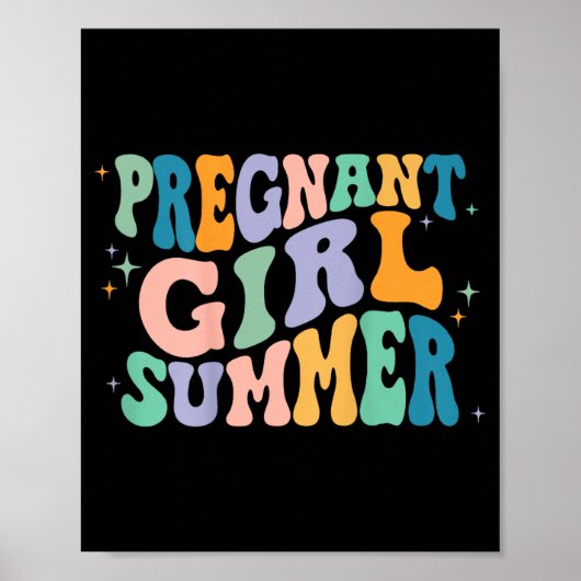 Poster Été Groovy Fille Enceinte (Devant)