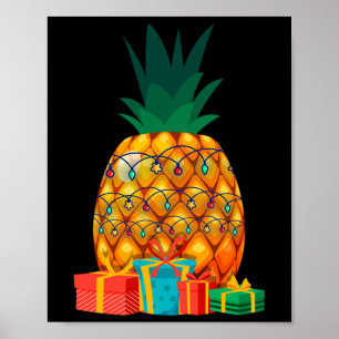Poster Été Hawaïen Fruit Tropical Pomme de Pin Noël