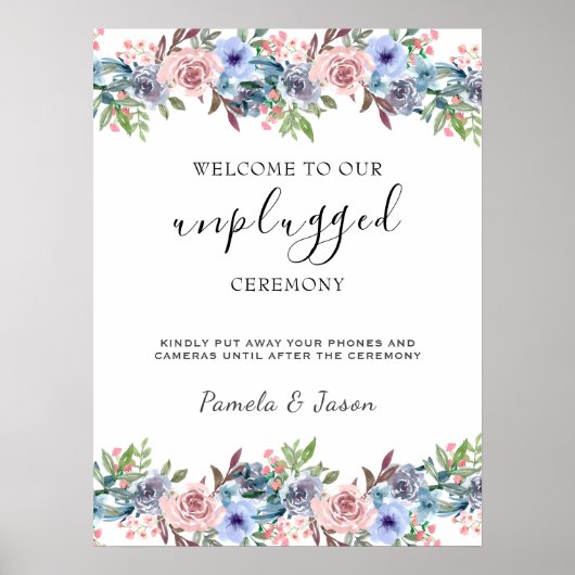 Poster Eté Jardin Aquarelle Floral signe débranché (Devant)