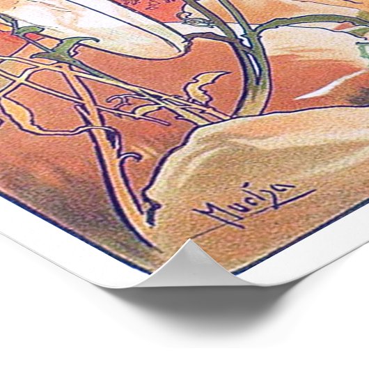 Poster Été (Quatre Saisons), Alphonse Mucha (Coin)