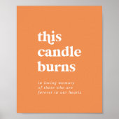 Poster Été rétro | Orange Ce Candle Brûle Signe (Devant)