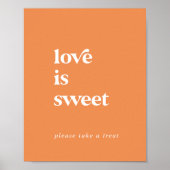Poster Été rétro | Orange Love is Sweet Mariage Sign (Devant)