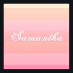 Poster Été rose et corail Dégradé Couleur Bloc Monogramme<br><div class="desc">Ce dégradé chaud et joli de couleur rose d'été et corail est parfait pour la femme belle et venteuse. La couleur pastel douce mais chaude est idéale pour le printemps et l'été. Il suffit de customiser cette impression d'art avec votre propre nom de monogramme personnel ! C'est super de personnaliser...</div>
