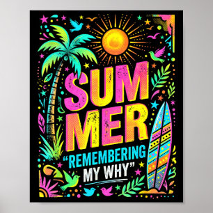 Poster Été se souvenant de mon pourquoi ambiance tropical