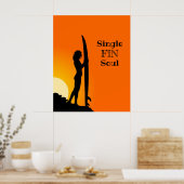 Poster Été Sunset Surfer Girl Single Fin Soul (Cuisine)