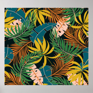 Poster Été Tropical Plante brillant Motif