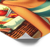 Poster Été vintage Plage Pin Ups (Coin)