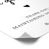 Poster Étendre l'amour pas germes signe de distance socia (Coin)