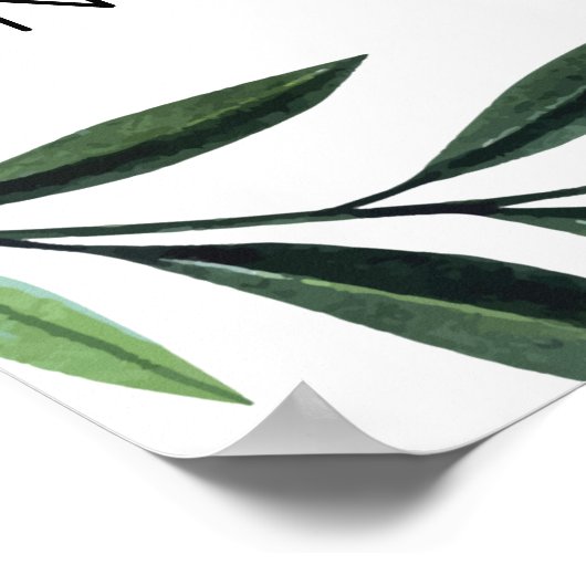 Poster Étendre L'Amour Pas Les Germes Aquarelle Vert Post (Coin)