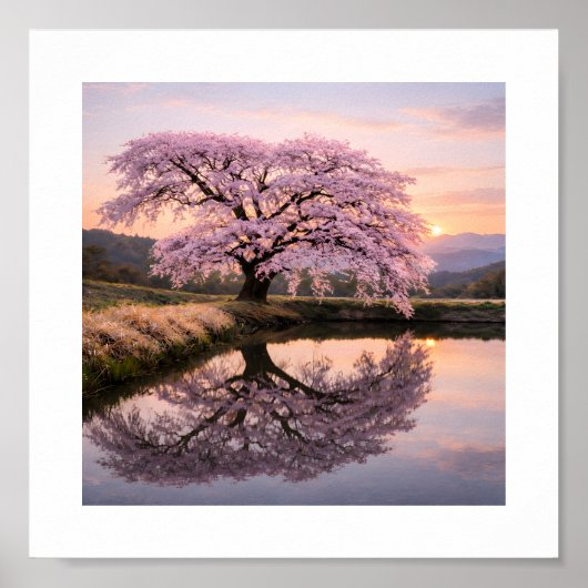 Poster Eternal Cherry Blossom Reflection –  Art Print (Devant)