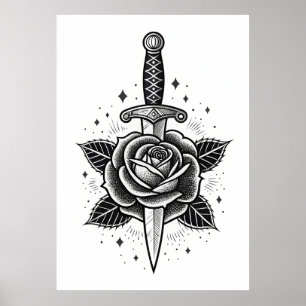 Poster Eternal Thorn : Classic Dagger Rose
