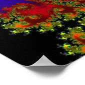 Poster Éternité | Art fractal bleu et rouge (Coin)