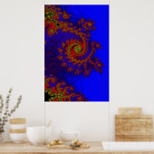 Poster Éternité | Art fractal bleu et rouge (Cuisine)