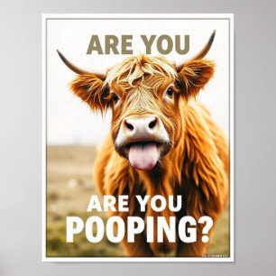 Poster Êtes-vous en train de faire caca ? Vache Highland
