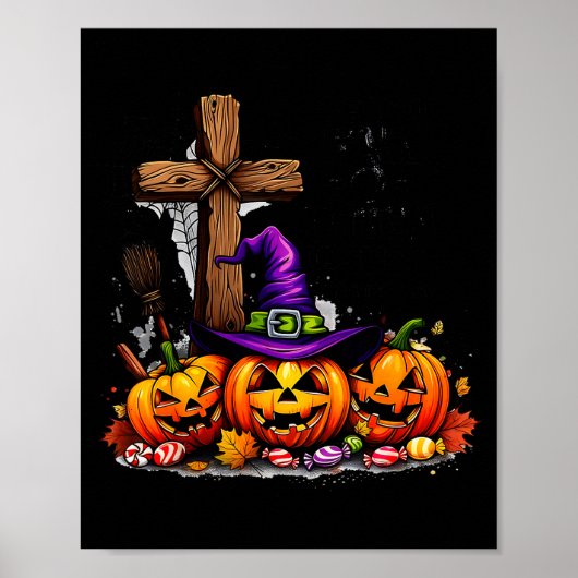 Poster Êtes-vous Fall-o-ween Jésus Citrouille Drôle _1 (Devant)