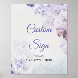 Poster Ethéal ressort violet bleu poussiéreux rose pannea