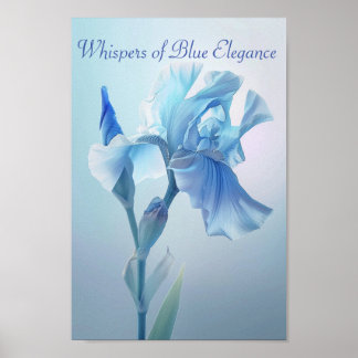 Poster Ethereal Blue Iris : Un Whisper d'élégance