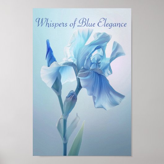 Poster Ethereal Blue Iris : Un Whisper d'élégance (Devant)