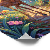 Poster Ethereal Deer in Luminous Forest Path (Coin)