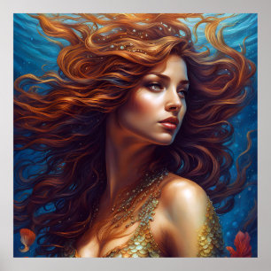 Poster Ethereal Mermaid Art Imprimer Imaginaire sous-mari