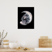 Poster Ethereal Moon Goddess Surreal Celestial Wall Art  (Cuisine)