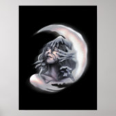 Poster Ethereal Moon Goddess Surreal Celestial Wall Art  (Devant)