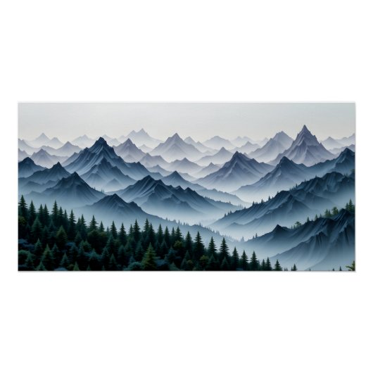 Poster Ethereal Mountain Vista (Devant)