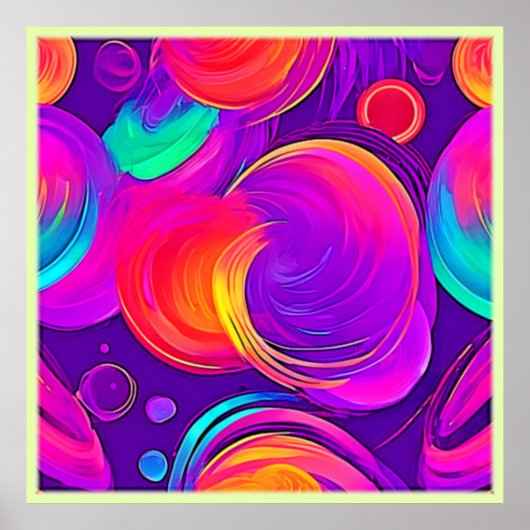 Poster Ethereal Neon : Des rêves Abstraits (Devant)