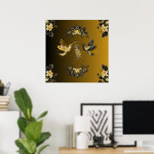 Poster Ethereal Union, Black and Gold Graphic Art (Bureau à domicile)