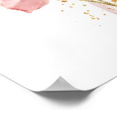 Poster Ethérée d'aquarelle rose Lotus (Coin)