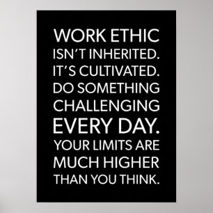 Poster Éthique du travail, travail dur - Gymne motivation