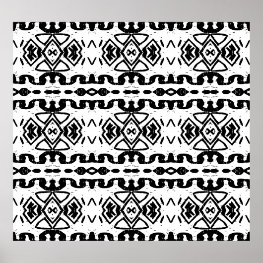 Poster Ethnic Aztec, Motif Vintage à rayures. (Devant)