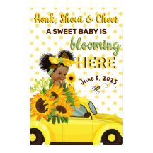Ethnic Baby Girl | Baby shower de tournesol jaune