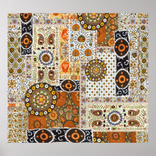 Poster Ethnic Digital Abstrait : Motif sans faille