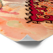 Poster Ethnic Digital Abstrait Motif sans fil (Coin)