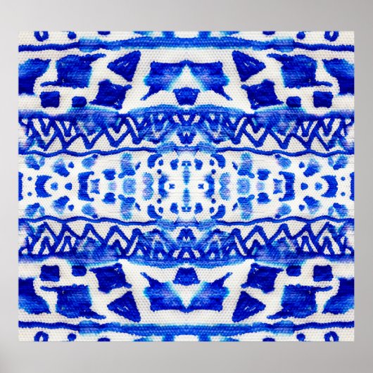 Poster Ethnic Indigo Arrow Native Motifs (Devant)