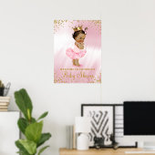 Poster Ethnic Princess Tutu Baby Shower Welcome Sign (Bureau à domicile)