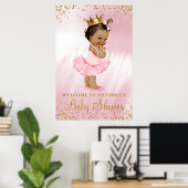 Poster Ethnic Princess Tutu Baby Shower Welcome Sign (Bureau à domicile)