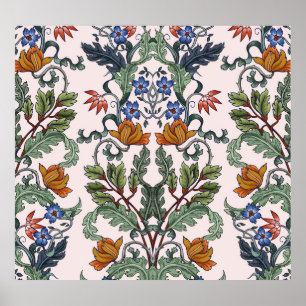Poster Ethnique traditionnelle : Floral Vintage décoratif