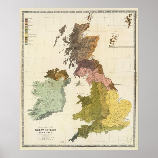 Poster Ethnographique, Gt Brit, Irlande (Devant)