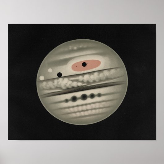 Poster Etienne Leopold Trouvelot - La planète Jupiter (Devant)