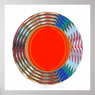 Poster Étincelle remplie d'énergie : Vagues Cercles color