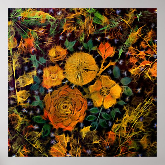 Poster Étincelles Florales (Devant)
