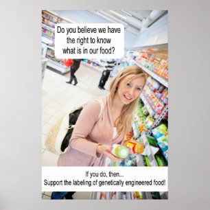 Poster Étiquetage des aliments génétiquement modifiés !