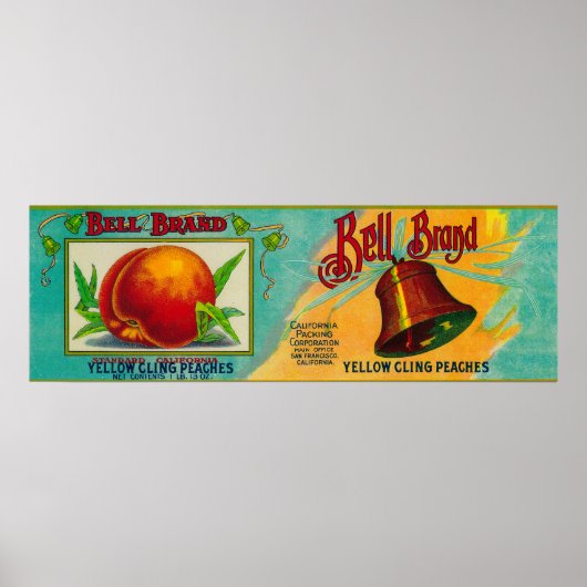 Poster Étiquette Bell Peach (Devant)