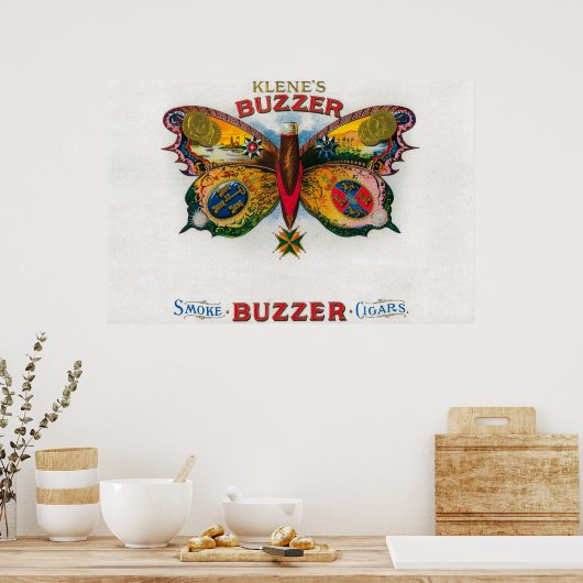 Poster Étiquette Buzzer Cigar Box (Cuisine)