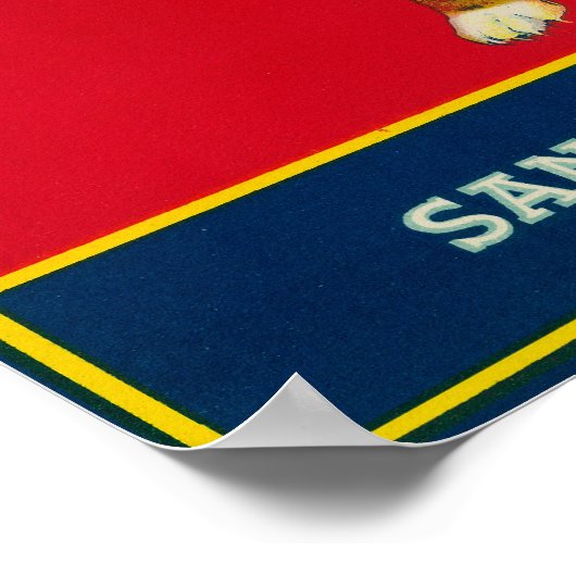 Poster Étiquette Citron Pup San Dimas, CA (Coin)