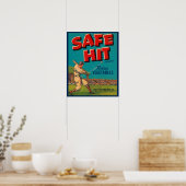 Poster Étiquette Crate de légumes du Texas (Cuisine)